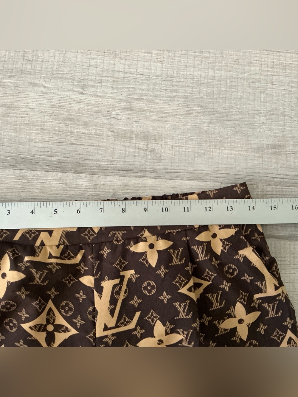 Women’s Brown Monogram Print Two-Piece Set – Small – Button-Down Shirt & Pants - Picture 6 of 6
